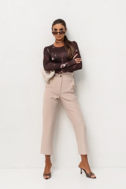 BLUZKA SHIRA Z DŁUGIM RĘKAWEM CZEKOLADOWA