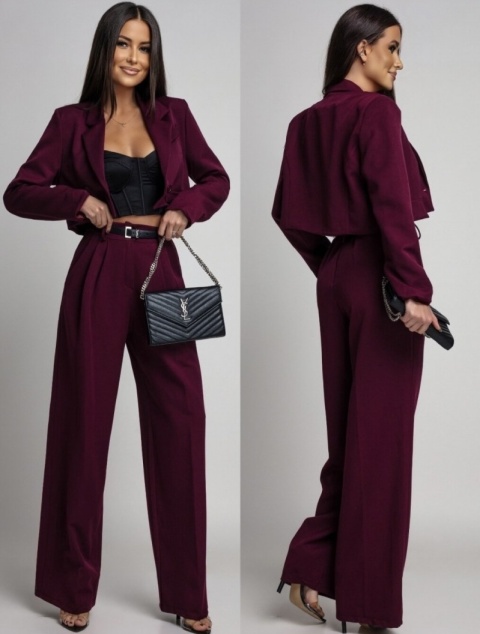 ELEGANCKI KOMPLET ZE ZDOBIENIEM BORDOWY