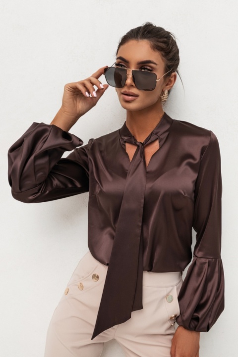 KOSZULA SATYNOWA PREMIUM VIVIENNE BRĄZOWA